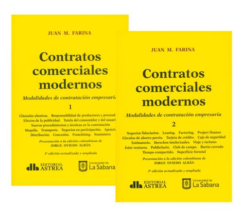Contratos comerciales modernos modalidades de contratación empresarial Tomo I y tomo II