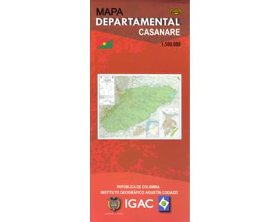 Mapa departamental topográfico de Casanare. (Plegado)