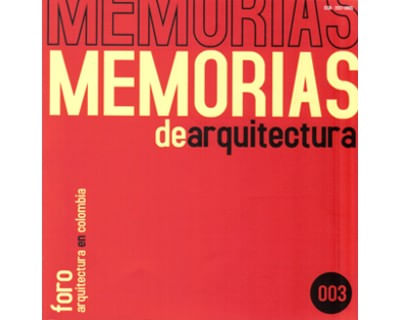 Memorias de arquitectura Vol 2 No 003