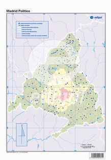 Mapa Mudo Madrid Politico Color 22.5X32.5 50 Ud