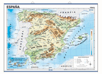Mapa Mural España, Físico / Político