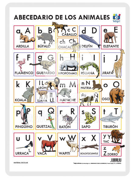 Lamina A3 Infantil Abecedario Animales (42X29)