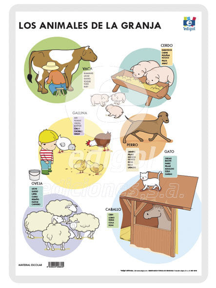Lamina A3 Infantil Animales Granja (42X29) Me Gusta Saber