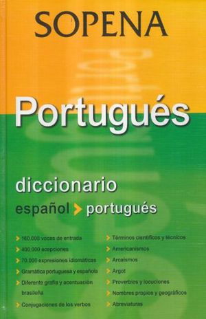 DICCIONARIO ESPAÑOL PORTUGUES / SOPENA / DOS TOMOS / PD.