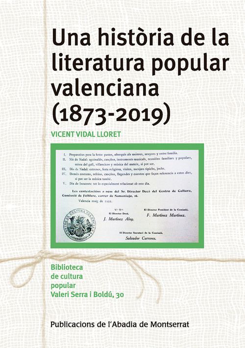 Una Història De La Literatura Popular Valenciana (1873--2019)
