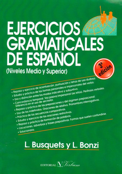 Ejercicios gramaticales de español niveles medio y superior