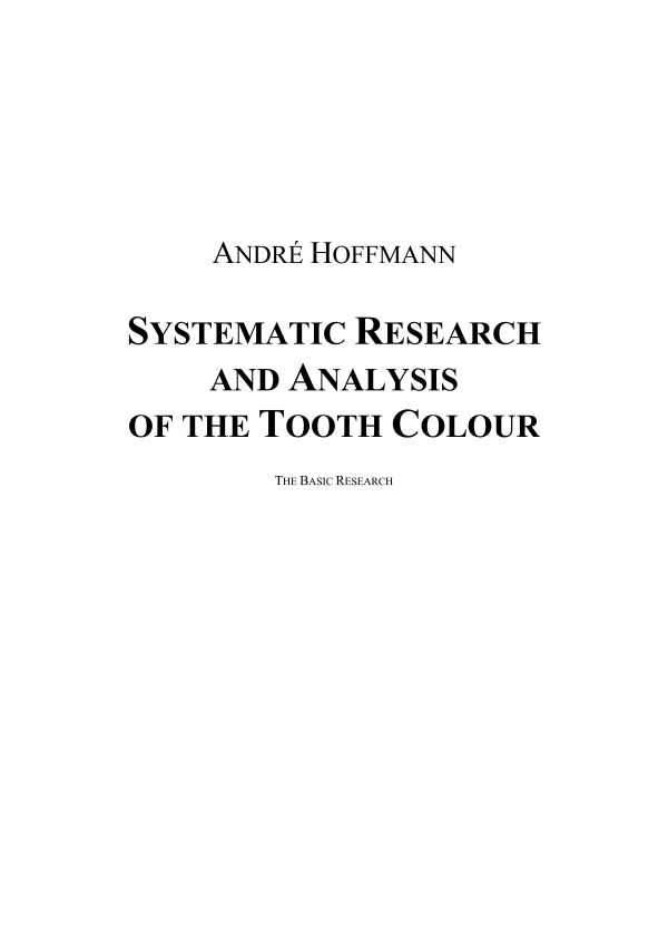 bw-systematic-research-and-analysis-of-the-tooth-colour-hoffmann-9783340000466