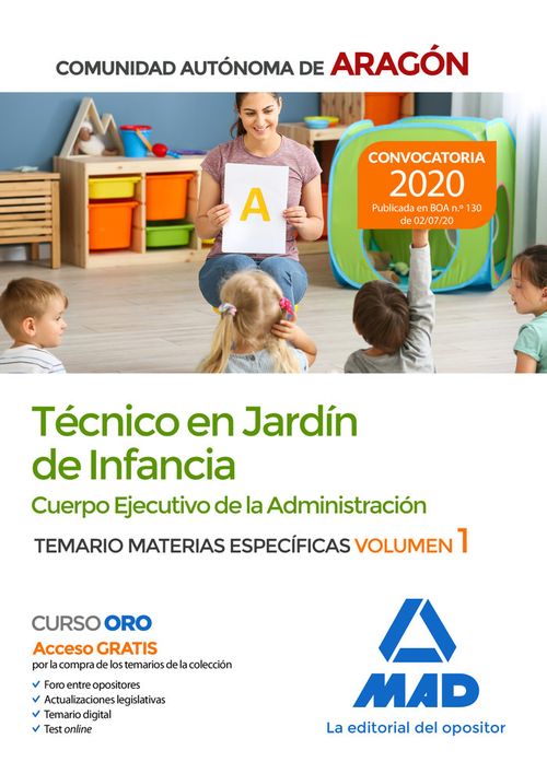 Tecnico Jardin Infancia Comunidad Autonoma Aragon Vol 1
