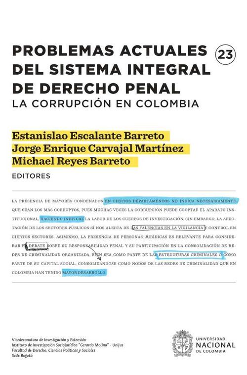 Problemas actuales del sistema integral de derecho penal