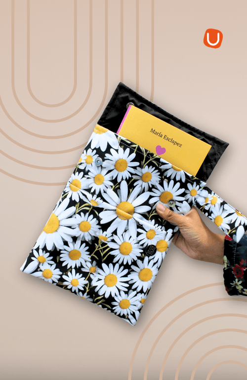 Funda GOLD para libros  Margaritas