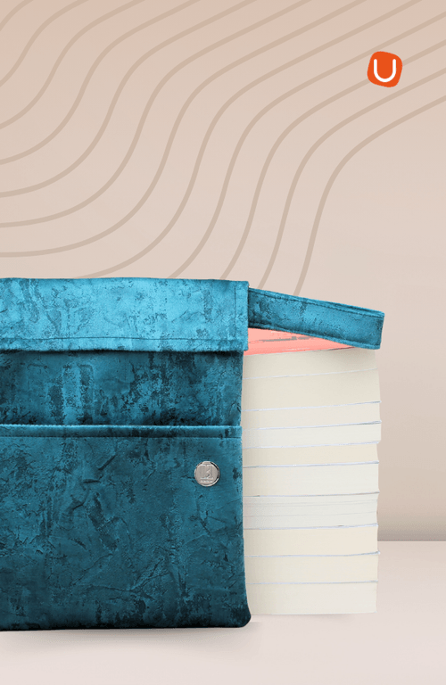 Funda GOLD para libros  Tela suave aguamarina