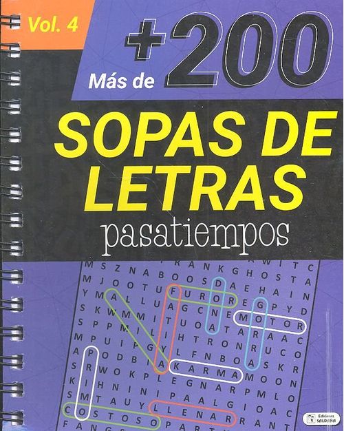 MAS DE 200 SOPAS DE LETRAS PASATIEMPOS VOL 4 MORADO