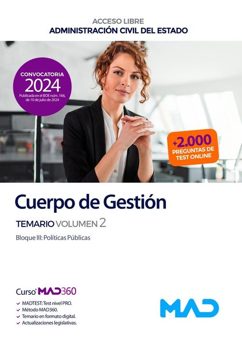 CUERPO GESTION ADMINISTRACION CIVIL ACCESO LIBRE TEMARIO 2 A