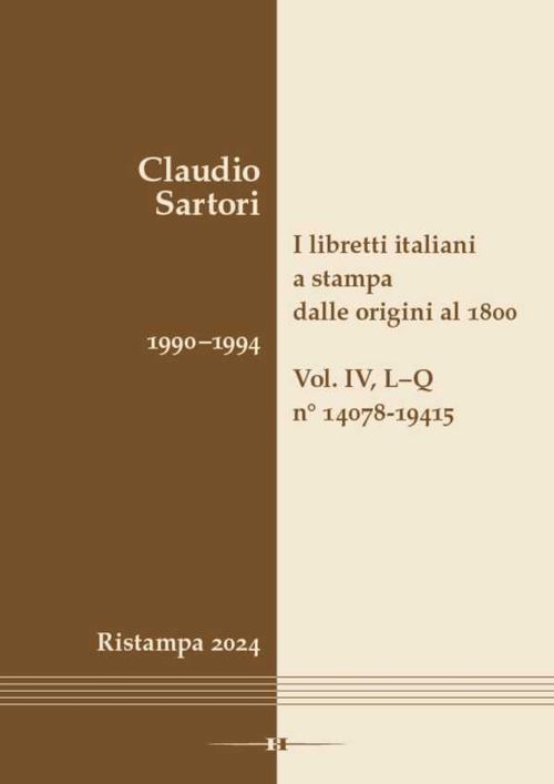 I libretti italiani a stampa dalle origini al 1800 Catalogo analitico con 16 indici