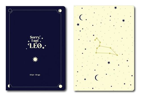 PACK 2 CUADERNOS GRAPADOS A6 HOROSCOPO NEGRO LEO