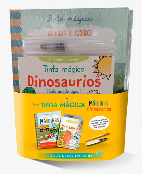 PACK TINTA MAGICA MAQUINAS Y DINOSAURIOS