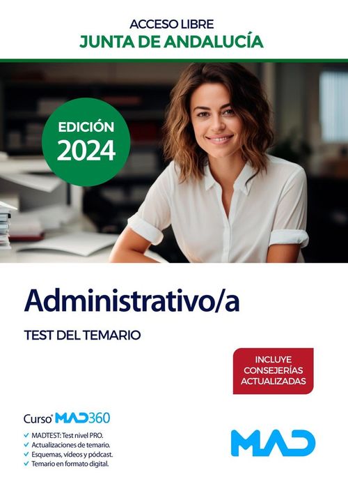 ADMINISTRATIVO  A ACCESO LIBRE JUNTA DE ANDALUCIA TEST DEL TEMARIO 2024