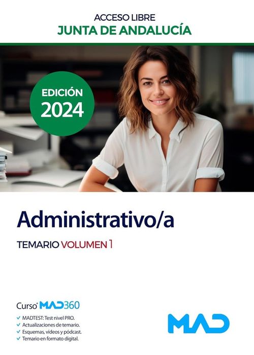 ADMINISTRATIVO A 2024 JUNTA DE ANDALUCIA TURNO LIBRE TEMARIO VOL 01