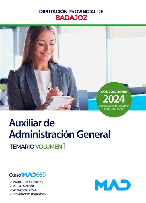 AUXILIAR ADMINISTRACION GENERAL TEMARIO 1 DIPUTACION BADAJOZ