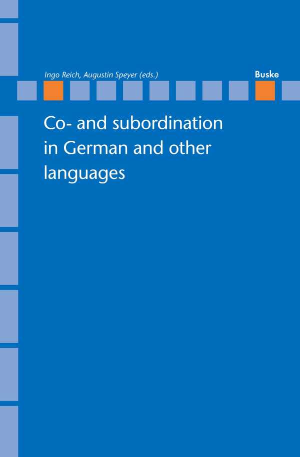 bw-co-and-subordination-in-german-and-other-languages-helmut-buske-verlag-9783875489576