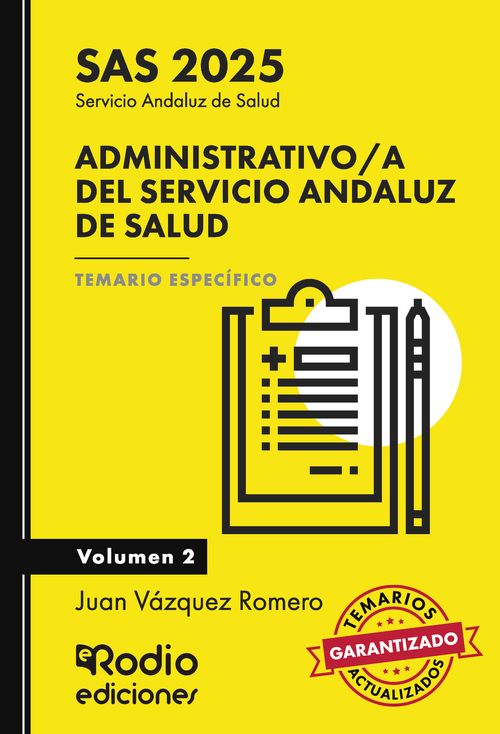 Administrativoa del Servicio Andaluz de Salud SAS 2025 Temario Espec237fico Volumen 2