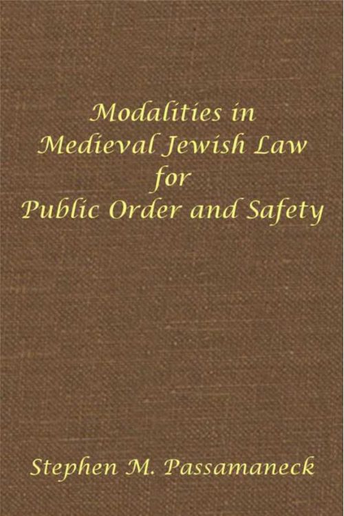 Modalities in Medieval Jewish Law for Public Order and Safety