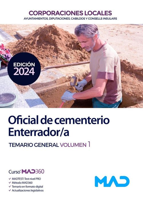 TEMARIO GENERAL VOL 1 OFICIAL DE CEMENTERIO ENTERRADOR  A CORP