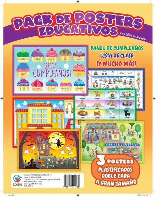 PACKS DE POSTERS EDUCATIVOS PANEL DE CUMPLEANOS