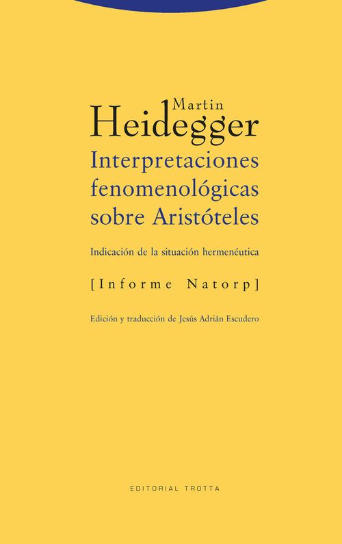 Interpretaciones fenomenologicas sobre Aristoteles