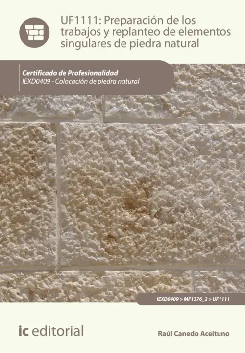 Preparacion de los trabajos y replanteo de elementos singulares de piedra natural IEXD0409