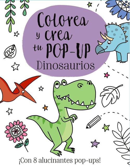 Colorea y crea tu Pop-up Dinosaurios