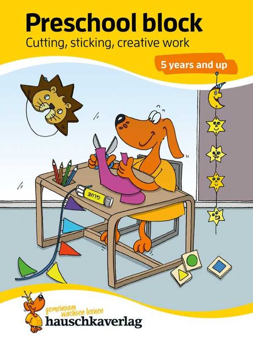 Preschool block Cutting sticking creative work 5 years and up