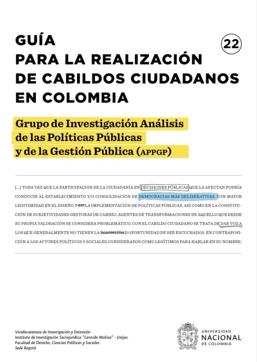 Guia para la realizacion de cabildos ciudadanos en Colombia
