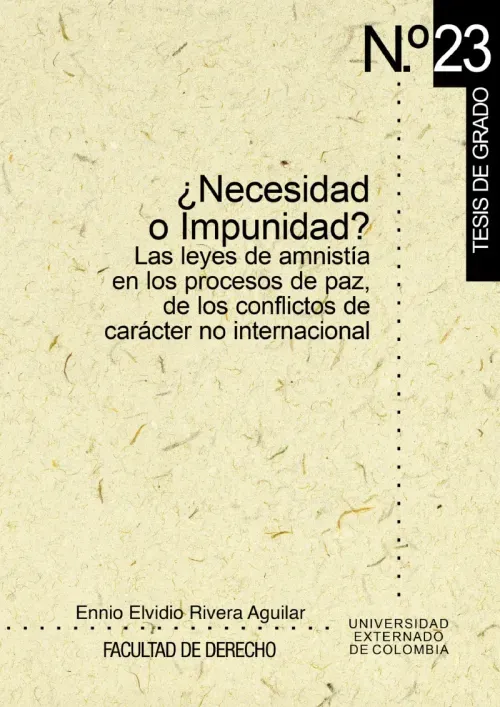 Necesidad o impunidad Las leyes de amnistia en los procesos de paz de los conflictos de caracter no