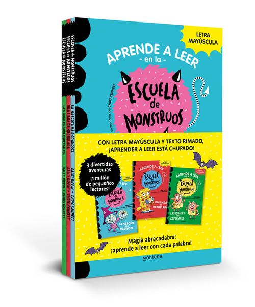 PACK ESCUELA DE MONSTRUOS LA MASCOTA MAS GRANDOTA UNA LIADA DE MERMELADA LAS