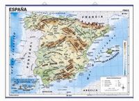 mapa mural espana fisico  politico