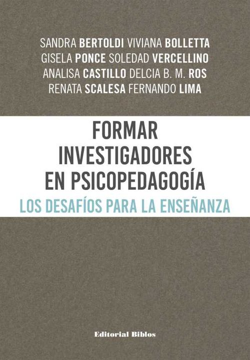 Formar investigadores en Psicopedagog?a