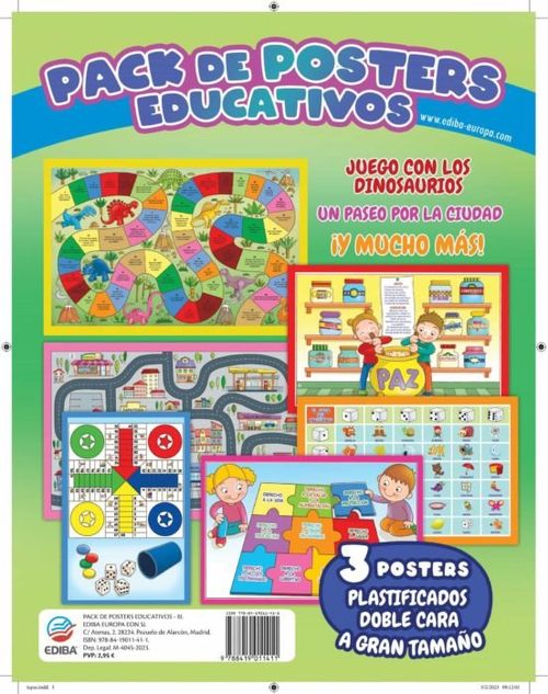 PACKS DE POSTERS EDUCATIVOS JUEGO CON LOS DINOSAUR