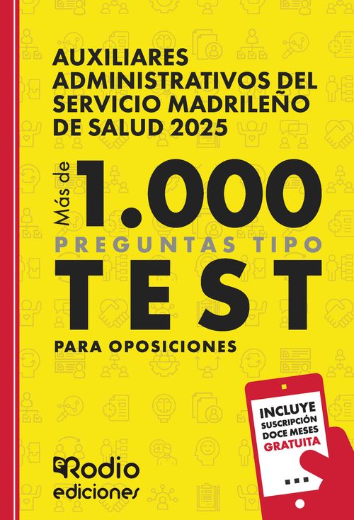 Auxiliares Administrativos del Servicio Madrile241o de  Salud 2025 M225s de 1000 preguntas Tipo Test