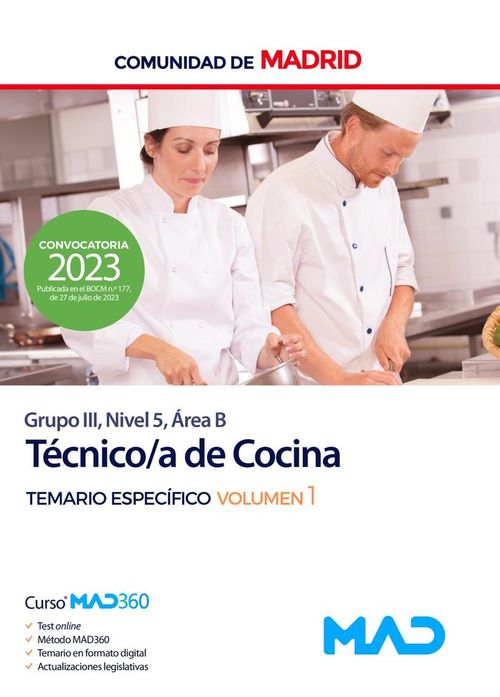 TECNICOA DE COCINA GRUPO III NIVEL 5 AREA B COMUNIDAD DE MADRI