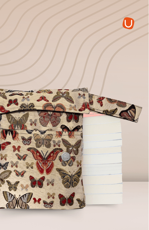 Funda LUXE  Tejido beige de mariposas