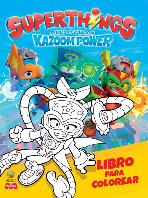 LIBRO PARA COLOREAR SUPERTHINGS KAZOOM POWER BATTLE