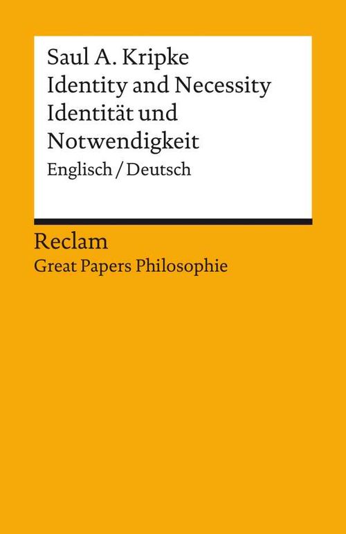 Identity and Necessity Identität und Notwendigkeit EnglischDeutsch