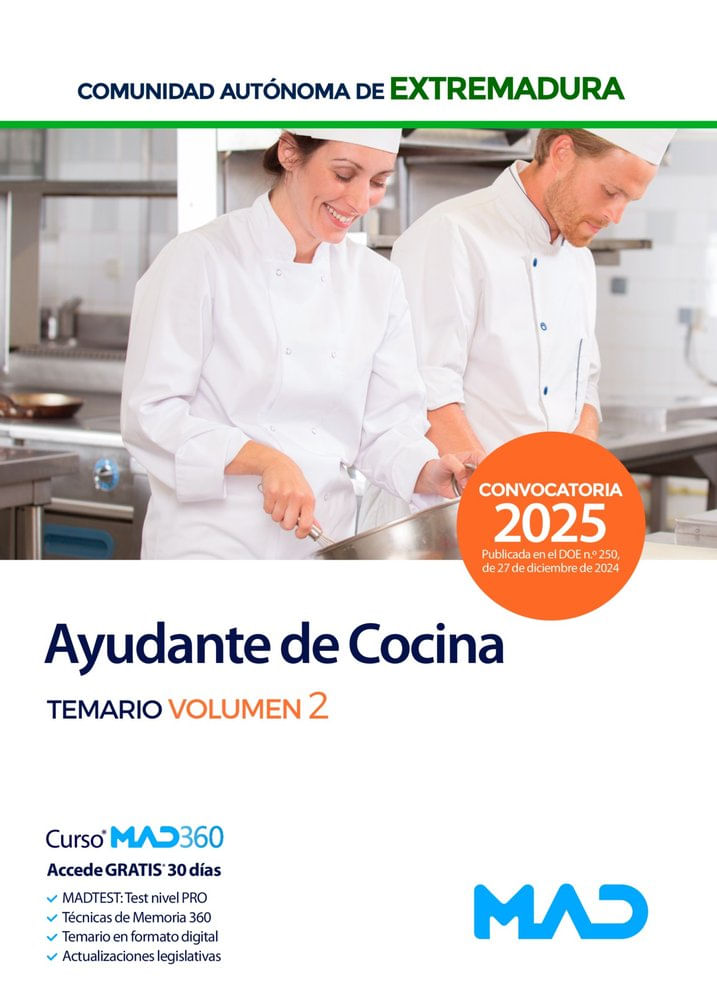 Ayudante de cocina 2 personal laboral grupo v extremadura