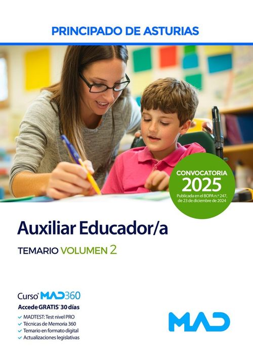 AUXILIAR EDUCADOR PRINCIPADO DE ASTURIAS TEMARIO 2025