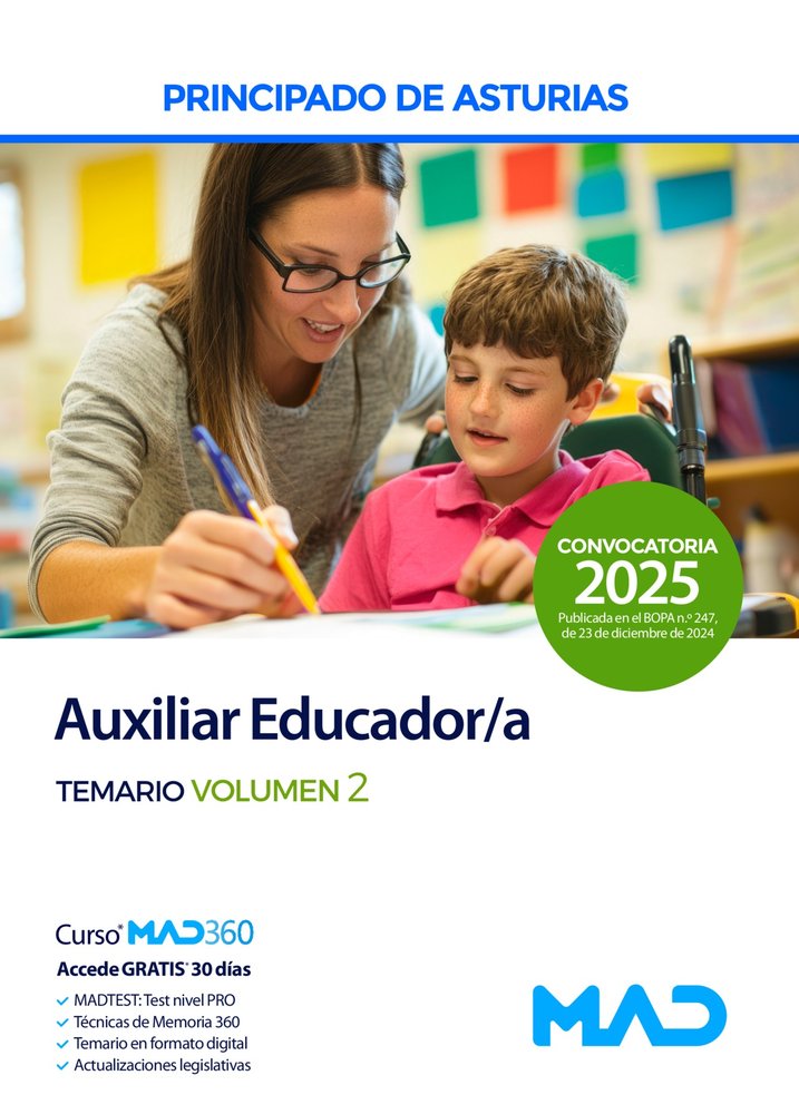 AUXILIAR EDUCADOR PRINCIPADO DE ASTURIAS TEMARIO 2025