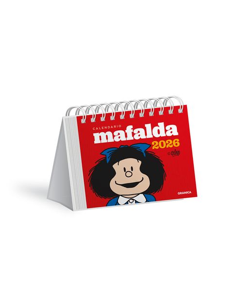 MAFALDA 2026 CALENDARIO ESCRITORIO ROJO