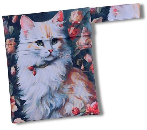 Funda GOLD  Gato y rosas