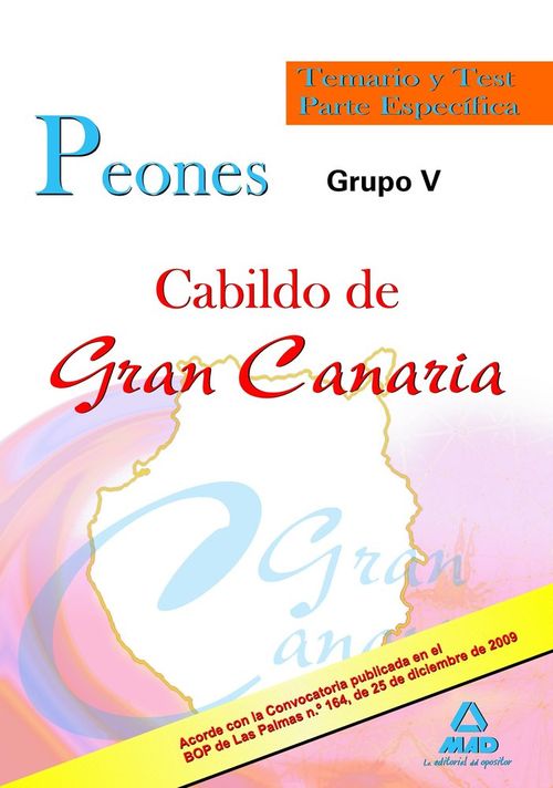 Peones del cabildo de gran canaria grupo v Temario y test parte especifica