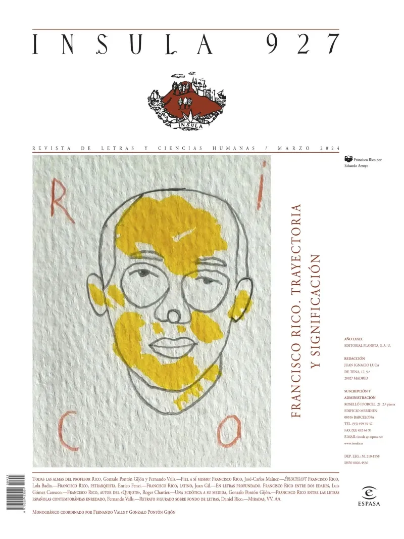 Francisco Rico Trayectoria y significacion Insula n 927 marzo de 2024